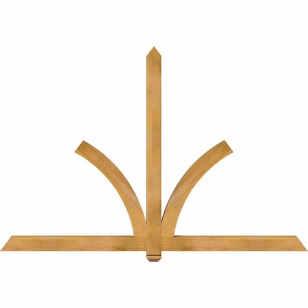 Ekena Millwork Redmond Rough Sawn Timber Gable Bracket, Western Red Cedar, 84"W x 56"H x 4"D x 4"F, 16/12 Pitch GBW084X56X0404RED00RWR